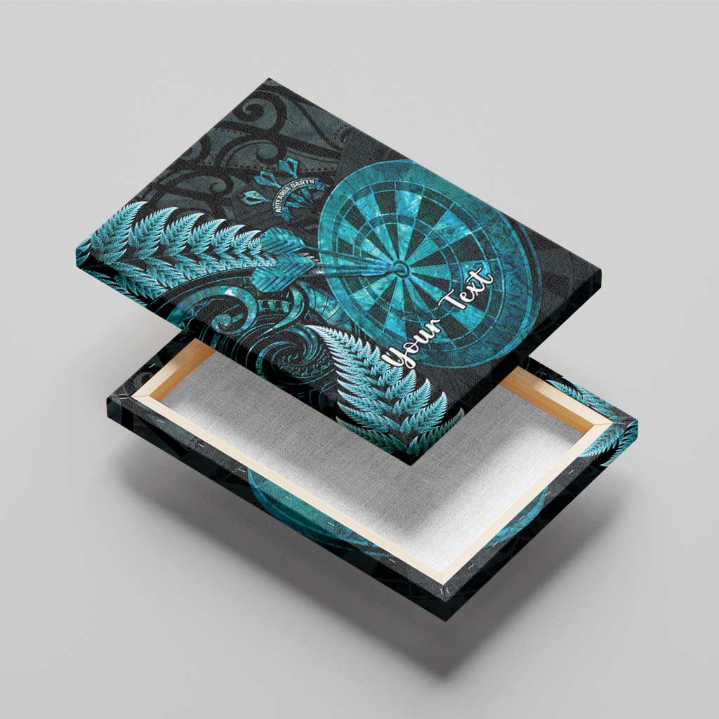 Personalised New Zealand Darts Canvas Wall Art Happiness Is A Tight Threesome Maori Paua Shell LT14 - Polynesian Pride