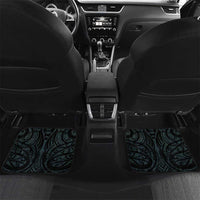 Personalised New Zealand Darts Car Mats Happiness Is A Tight Threesome Maori Paua Shell LT14 Set 2pcs - Back Turquoise - Polynesian Pride