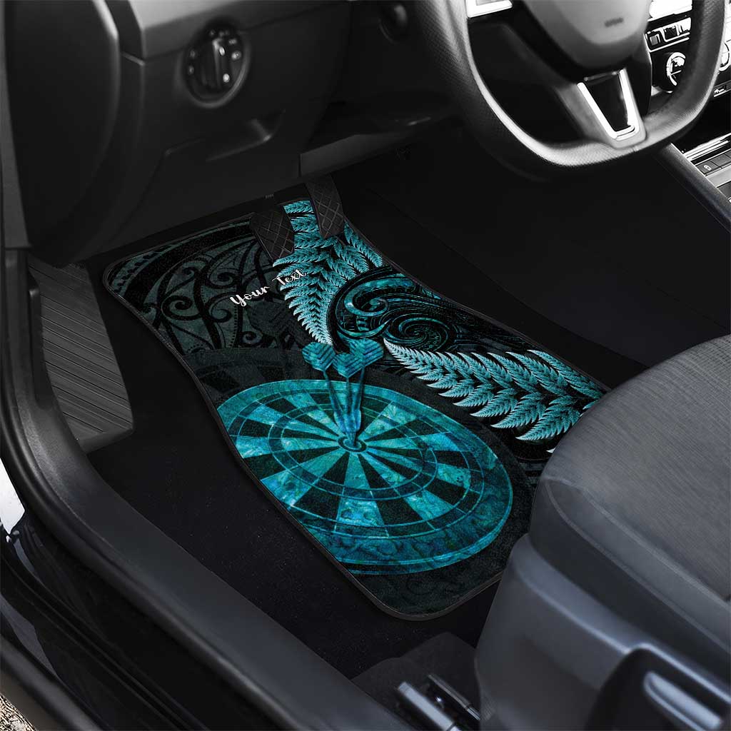 Personalised New Zealand Darts Car Mats Happiness Is A Tight Threesome Maori Paua Shell LT14 - Polynesian Pride
