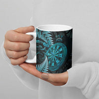 Personalised New Zealand Darts Ceramic Mug Happiness Is A Tight Threesome Maori Paua Shell - Polynesian Pride