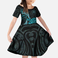 Personalised New Zealand Darts Family Matching Mermaid Dress and Hawaiian Shirt Happiness Is A Tight Threesome Maori Paua Shell