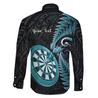 Personalised New Zealand Darts Family Matching Off The Shoulder Long Sleeve Dress and Hawaiian Shirt Happiness Is A Tight Threesome Maori Paua Shell