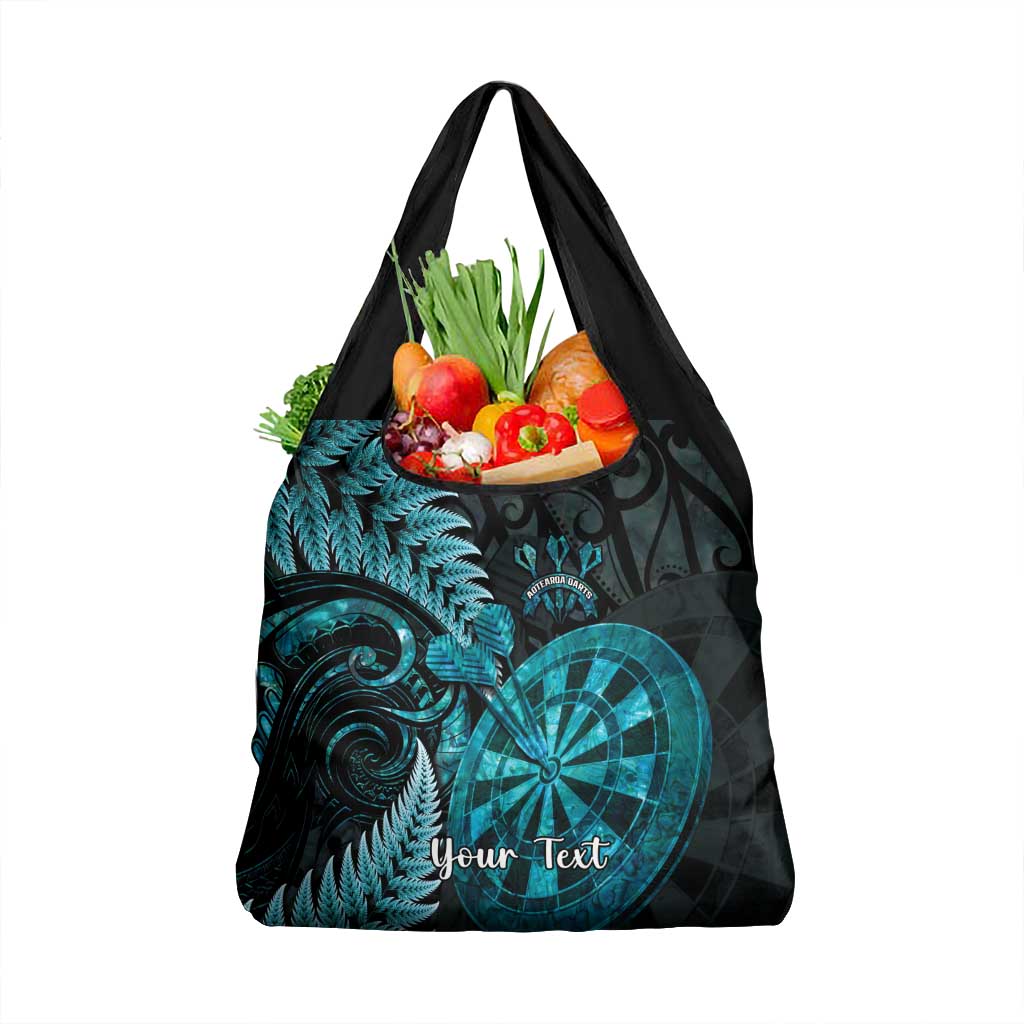 Personalised New Zealand Darts Grocery Bag Happiness Is A Tight Threesome Maori Paua Shell LT14 1-pack One Size Turquoise - Polynesian Pride