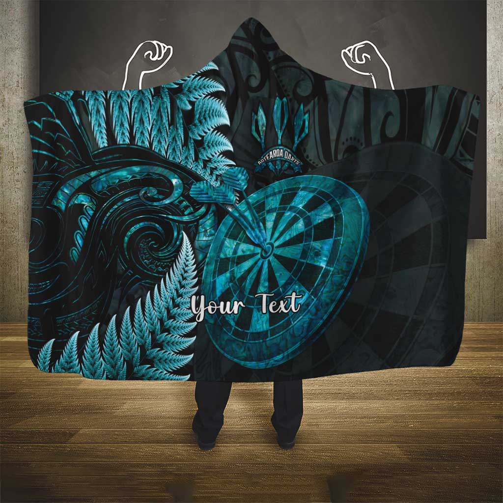 Personalised New Zealand Darts Hooded Blanket Happiness Is A Tight Threesome Maori Paua Shell