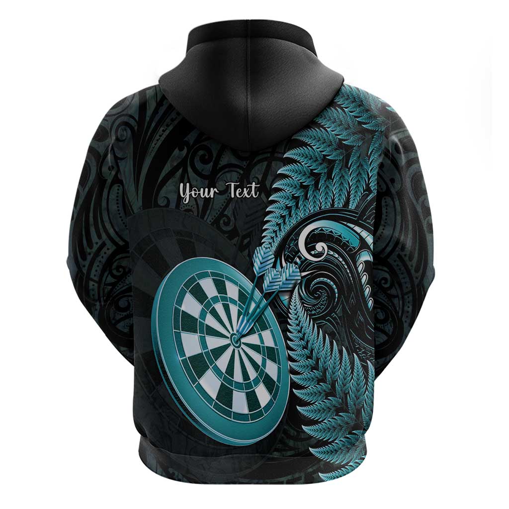 Personalised New Zealand Darts Hoodie Happiness Is A Tight Threesome Maori Paua Shell