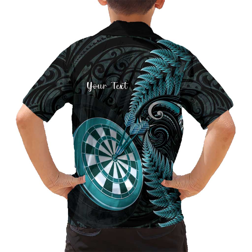 Personalised New Zealand Darts Kid Hawaiian Shirt Happiness Is A Tight Threesome Maori Paua Shell