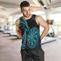 Personalised New Zealand Darts Men Tank Top Happiness Is A Tight Threesome Maori Paua Shell LT14 Turquoise - Polynesian Pride