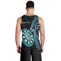 Personalised New Zealand Darts Men Tank Top Happiness Is A Tight Threesome Maori Paua Shell LT14 - Polynesian Pride