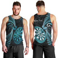 Personalised New Zealand Darts Men Tank Top Happiness Is A Tight Threesome Maori Paua Shell LT14 - Polynesian Pride