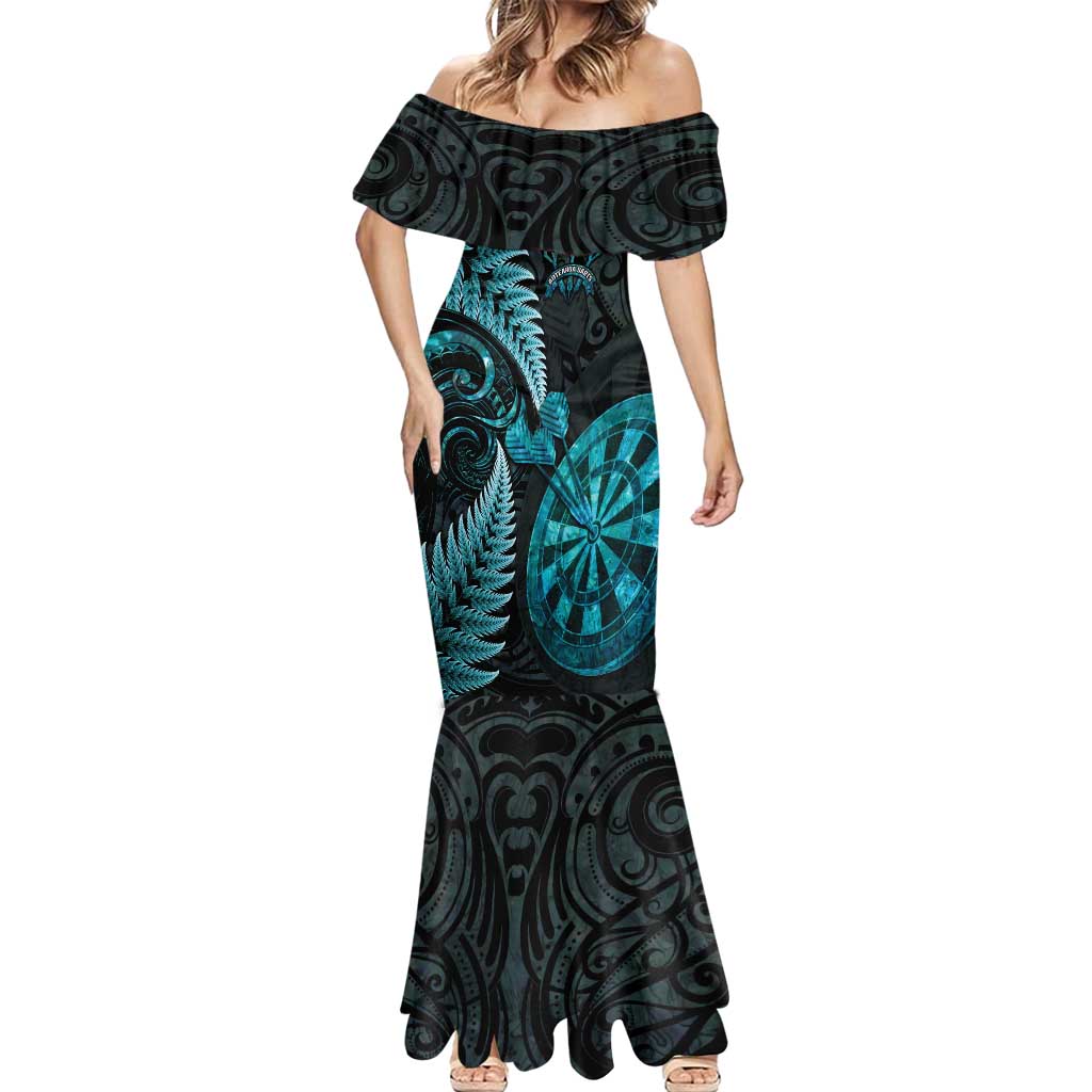 Personalised New Zealand Darts Mermaid Dress Happiness Is A Tight Threesome Maori Paua Shell