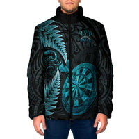 Personalised New Zealand Darts Padded Jacket Happiness Is A Tight Threesome Maori Paua Shell - Polynesian Pride