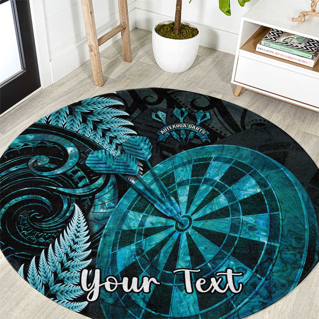Personalised New Zealand Darts Round Carpet Happiness Is A Tight Threesome Maori Paua Shell
