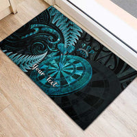 Personalised New Zealand Darts Rubber Doormat Happiness Is A Tight Threesome Maori Paua Shell LT14 - Polynesian Pride