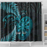 Personalised New Zealand Darts Shower Curtain Happiness Is A Tight Threesome Maori Paua Shell
