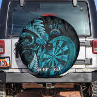 Personalised New Zealand Darts Spare Tire Cover Happiness Is A Tight Threesome Maori Paua Shell