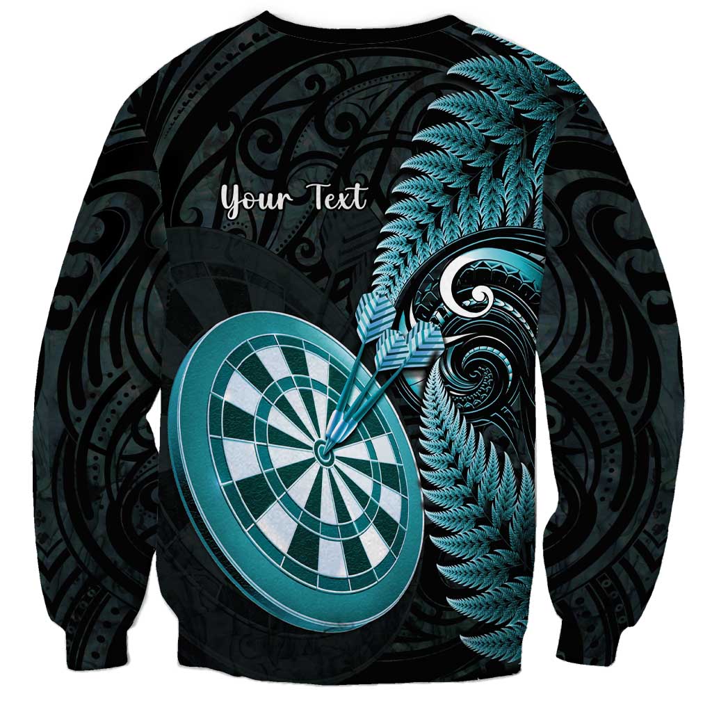 Personalised New Zealand Darts Sweatshirt Happiness Is A Tight Threesome Maori Paua Shell LT14 - Polynesian Pride
