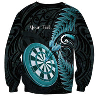 Personalised New Zealand Darts Sweatshirt Happiness Is A Tight Threesome Maori Paua Shell LT14 - Polynesian Pride