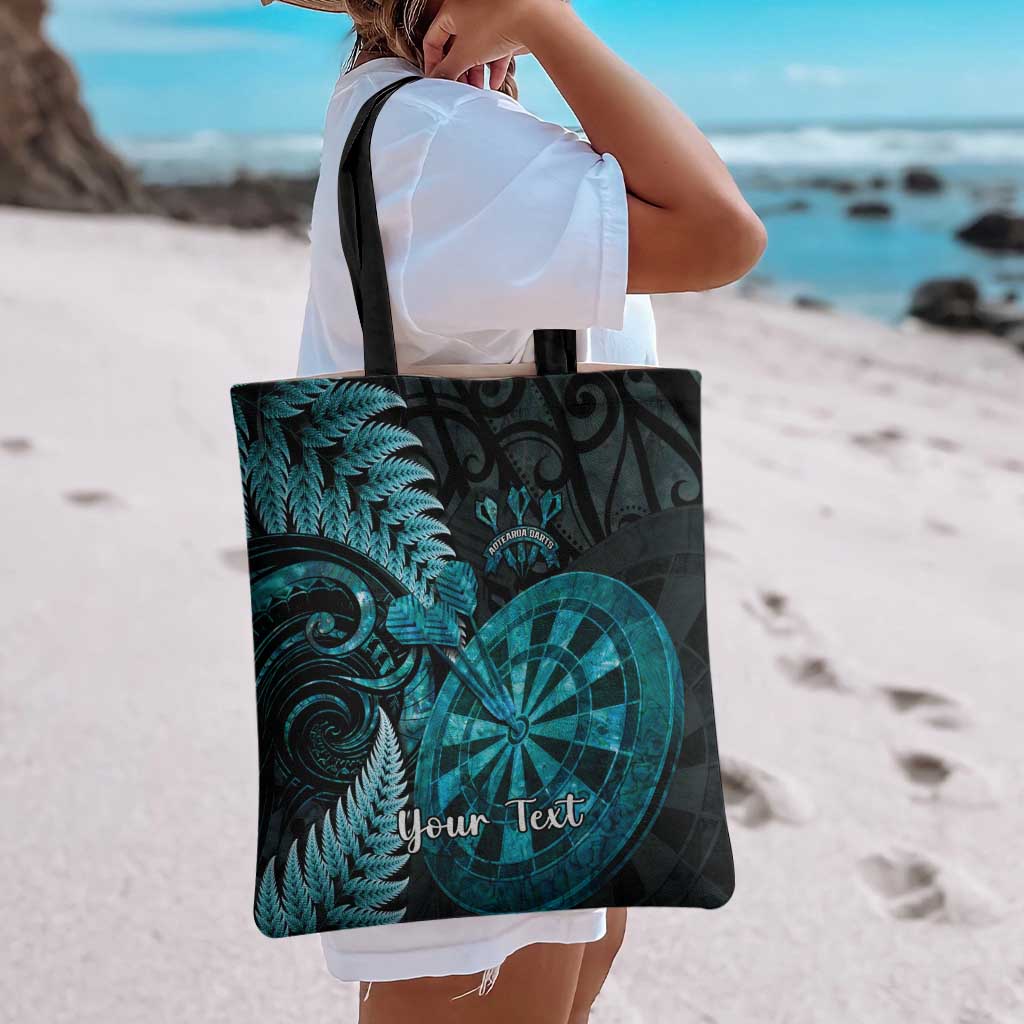 Personalised New Zealand Darts Tote Bag Happiness Is A Tight Threesome Maori Paua Shell - Polynesian Pride