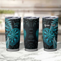 Personalised New Zealand Darts Tumbler Cup Happiness Is A Tight Threesome Maori Paua Shell