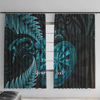 Personalised New Zealand Darts Window Curtain Happiness Is A Tight Threesome Maori Paua Shell