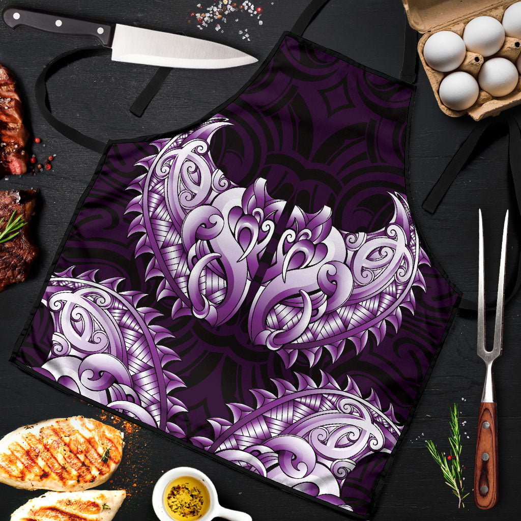 New Zealand Ta Moko Apron Aotearoa Maori Chest Tattoo Purple