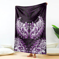 New Zealand Ta Moko Blanket Aotearoa Maori Chest Tattoo Purple