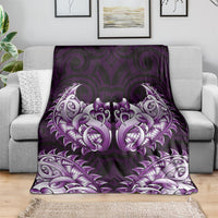 New Zealand Ta Moko Blanket Aotearoa Maori Chest Tattoo Purple