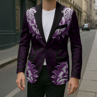 New Zealand Ta Moko Blazer Aotearoa Maori Chest Tattoo Purple