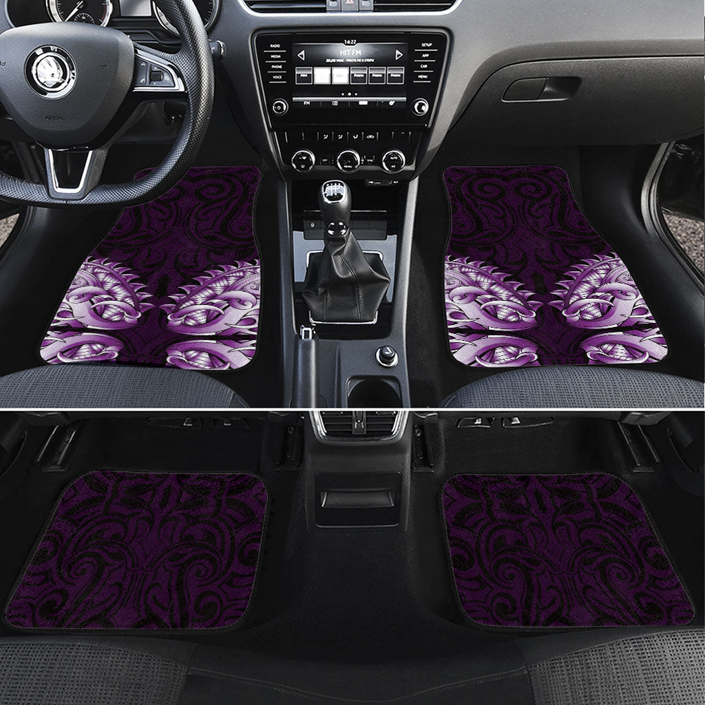 New Zealand Ta Moko Car Mats Aotearoa Maori Chest Tattoo Purple