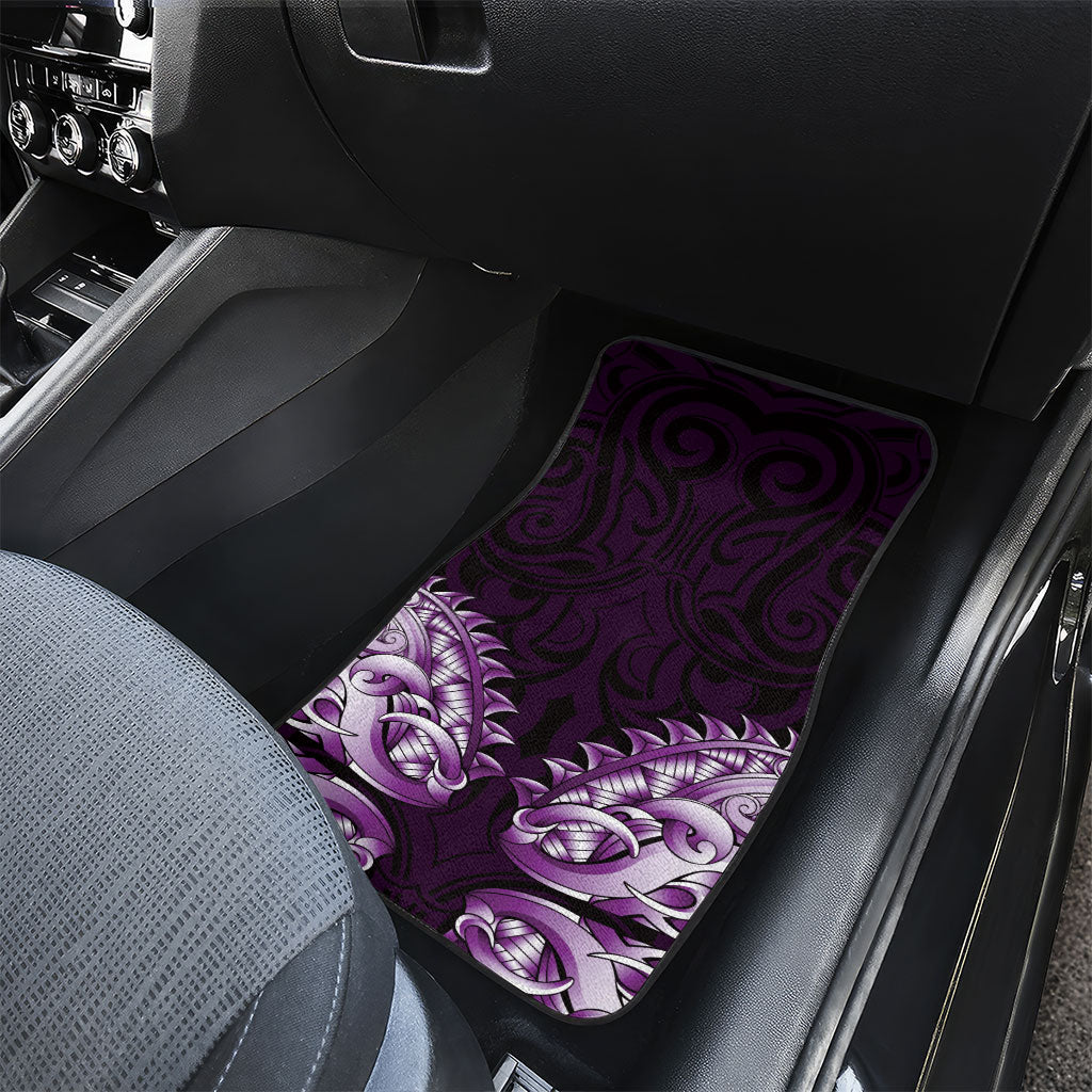 New Zealand Ta Moko Car Mats Aotearoa Maori Chest Tattoo Purple
