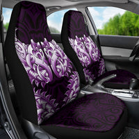New Zealand Ta Moko Car Seat Cover Aotearoa Maori Chest Tattoo Purple