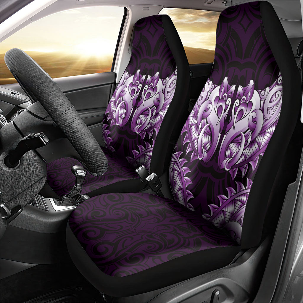 New Zealand Ta Moko Car Seat Cover Aotearoa Maori Chest Tattoo Purple