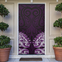New Zealand Ta Moko Door Cover Aotearoa Maori Chest Tattoo Purple