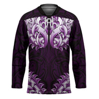 New Zealand Ta Moko Hockey Jersey Aotearoa Maori Chest Tattoo Purple