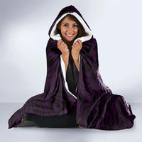 New Zealand Ta Moko Hooded Blanket Aotearoa Maori Chest Tattoo Purple