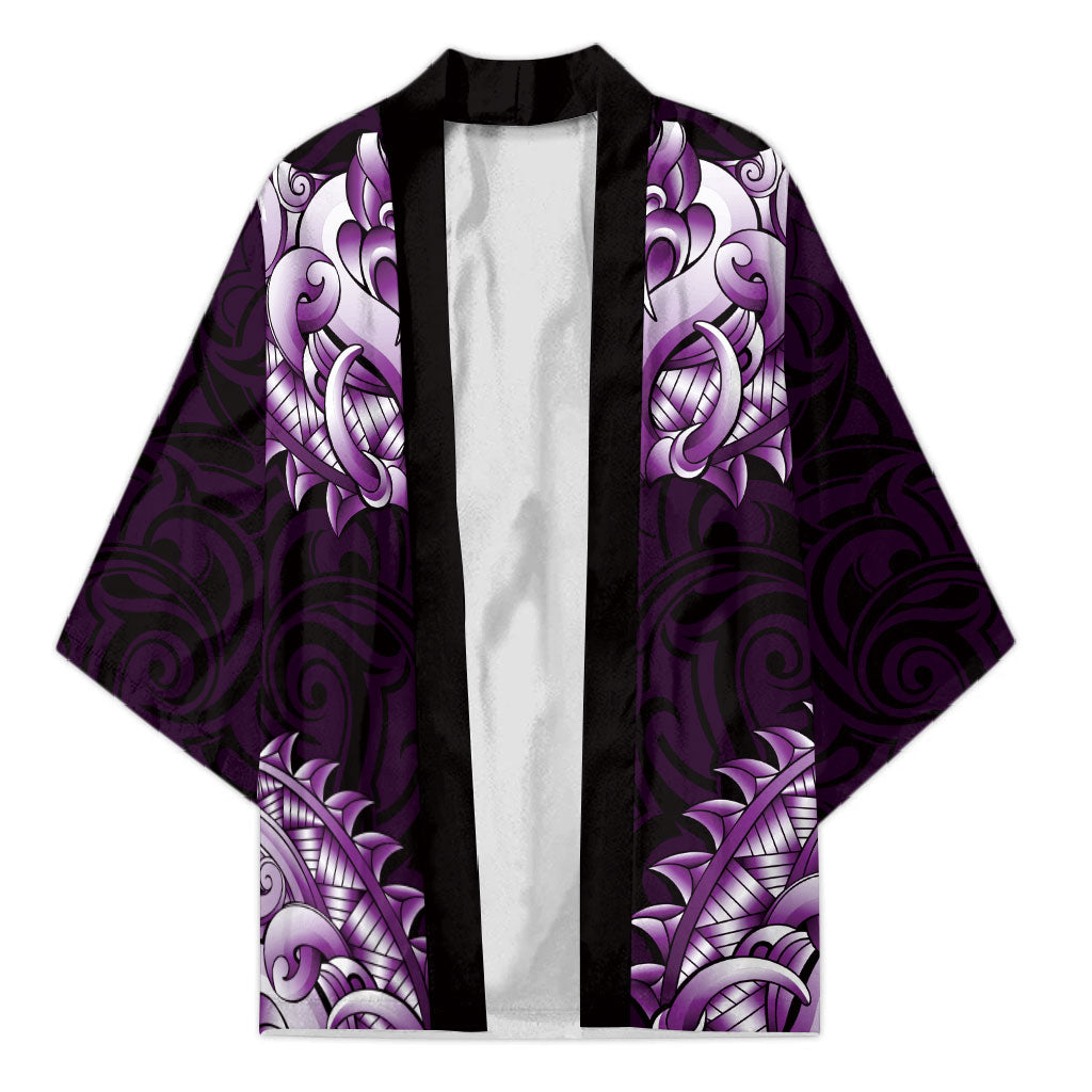 New Zealand Ta Moko Kimono Aotearoa Maori Chest Tattoo Purple LT14 Unisex Purple - Polynesian Pride