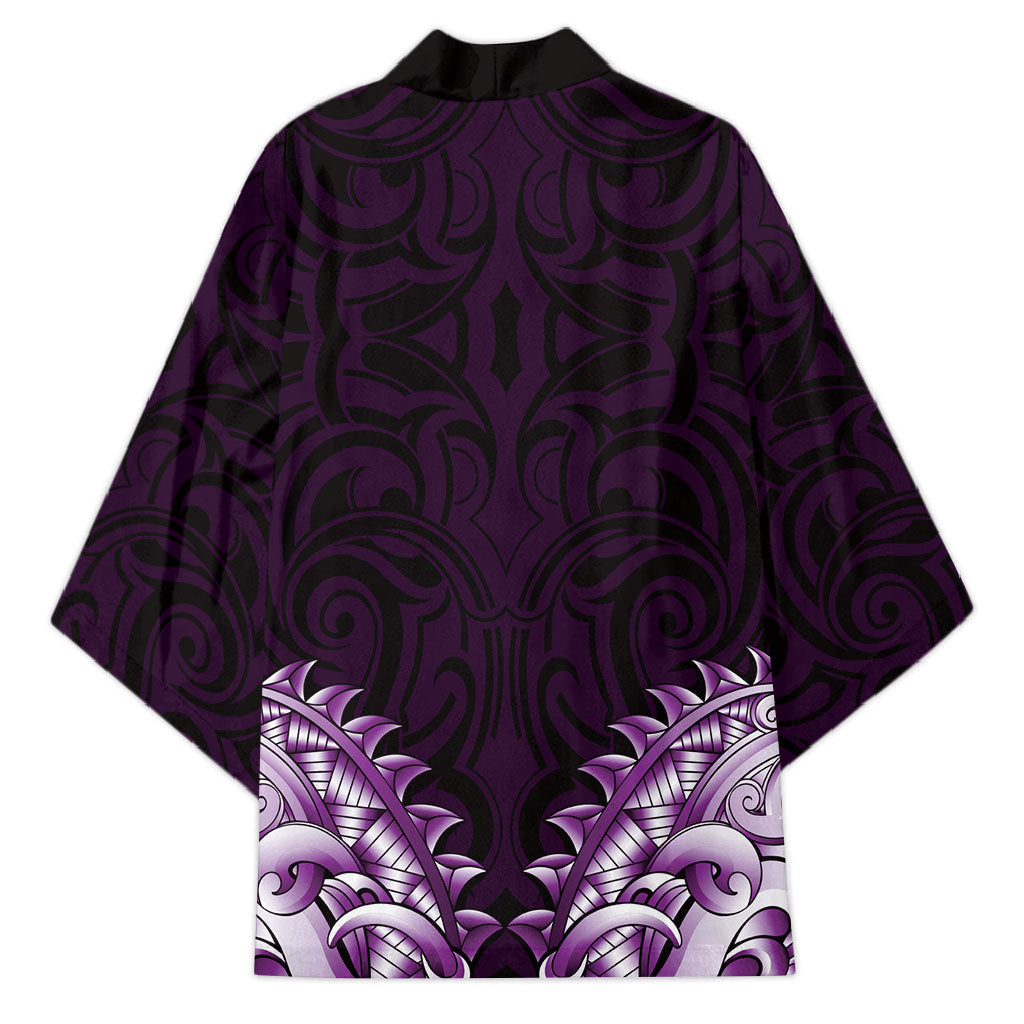 New Zealand Ta Moko Kimono Aotearoa Maori Chest Tattoo Purple