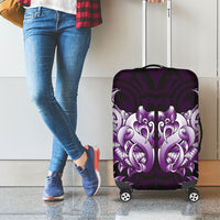 New Zealand Ta Moko Luggage Cover Aotearoa Maori Chest Tattoo Purple