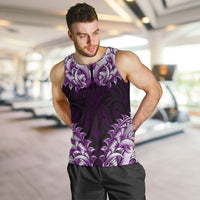 New Zealand Ta Moko Men Tank Top Aotearoa Maori Chest Tattoo Purple