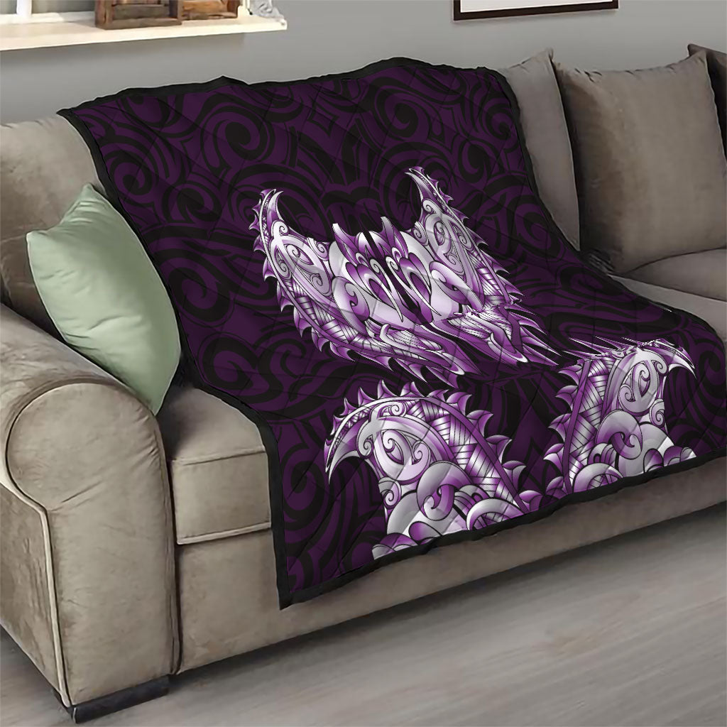 New Zealand Ta Moko Quilt Aotearoa Maori Chest Tattoo Purple