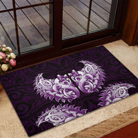 New Zealand Ta Moko Rubber Doormat Aotearoa Maori Chest Tattoo Purple