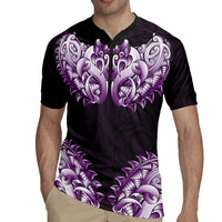 New Zealand Ta Moko Rugby Jersey Aotearoa Maori Chest Tattoo Purple