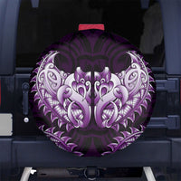New Zealand Ta Moko Spare Tire Cover Aotearoa Maori Chest Tattoo Purple