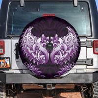 New Zealand Ta Moko Spare Tire Cover Aotearoa Maori Chest Tattoo Purple