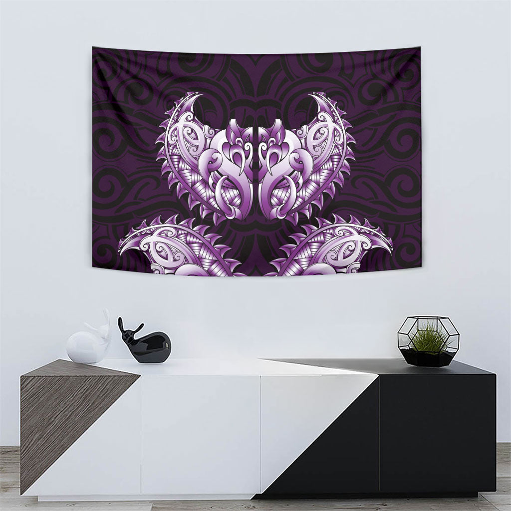 New Zealand Ta Moko Tapestry Aotearoa Maori Chest Tattoo Purple
