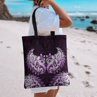 New Zealand Ta Moko Tote Bag Aotearoa Maori Chest Tattoo Purple