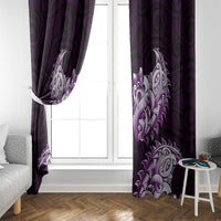 New Zealand Ta Moko Window Curtain Aotearoa Maori Chest Tattoo Purple