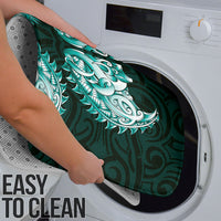 New Zealand Ta Moko Bathroom Set Aotearoa Maori Chest Tattoo Turquoise