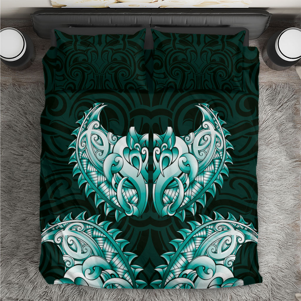 New Zealand Ta Moko Bedding Set Aotearoa Maori Chest Tattoo Turquoise LT14 Turquoise - Polynesian Pride
