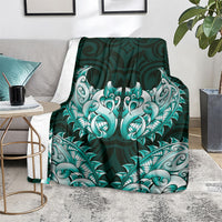New Zealand Ta Moko Blanket Aotearoa Maori Chest Tattoo Turquoise